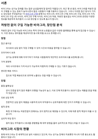 처방전 없이 구입 가능한 비아그라, 장단점 분석