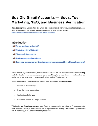 17 Best Place To Buy Old Gmail Accounts (PVA & Aged)