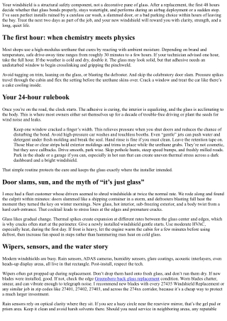 27435 Windshield Replacement: Post-Install Care Tips