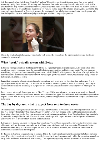 When Does Botox Peak? Understanding the 2–3 Week Window