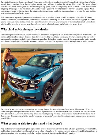 Greensboro Car Window Replacement: Child Safety Considerations