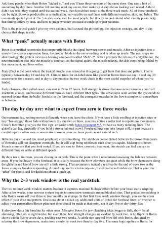 When Does Botox Peak? Understanding the 2–3 Week Window