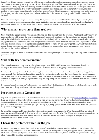 Auto Glass Greensboro: Cleaning Tips That Protect Your Glass