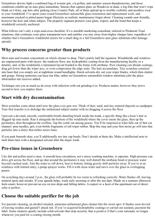 Auto Glass Greensboro: Cleaning Tips That Protect Your Glass