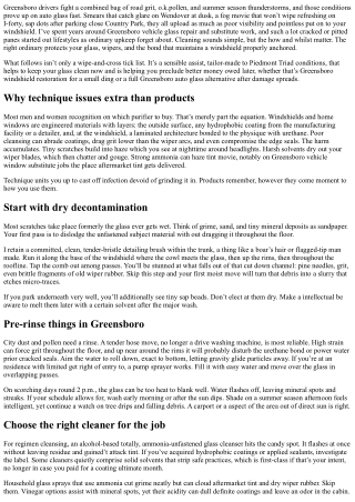 Auto Glass Greensboro: Cleaning Tips That Protect Your Glass