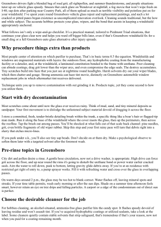 Auto Glass Greensboro: Cleaning Tips That Protect Your Glass