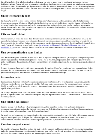 Le coffret bois comme Symbole d'Affection: Pourquoi cela fonctionne-t-il si bien