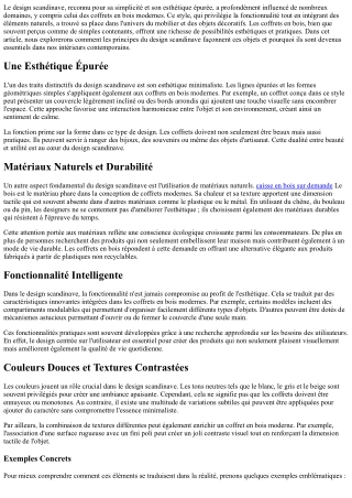 L'Influence du Design Scandinavian sur les Coffrets en Bois Modernes