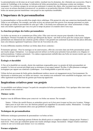 Les plus belles inspirations pour vos projets de box personnalisées.