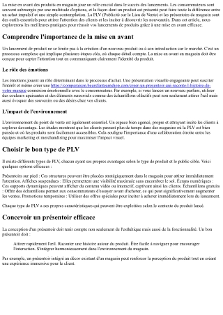 Réussir ses lancements produits grâce à une bonne mise en avant en magasin.