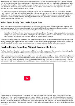 Botox for the Upper Face: Forehead, 11s, and Crow’s Feet