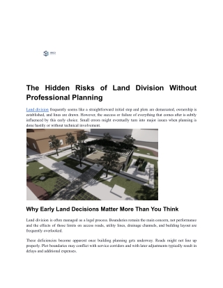 The Hidden Risks of Land Division Without Professional Planning