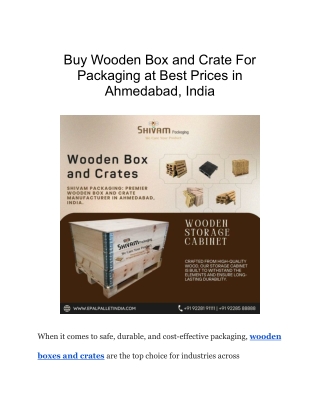 Buy Wooden Box and Crate For Packaging at Best Prices in Ahmedabad, India