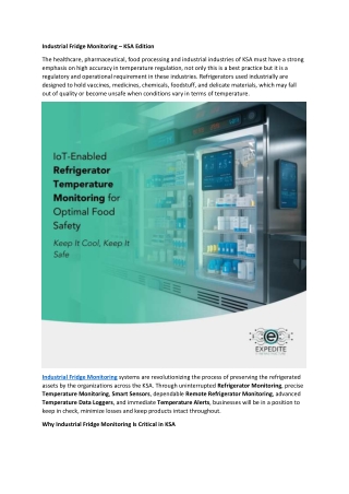 Industrial Fridge Monitoring – KSA Edition