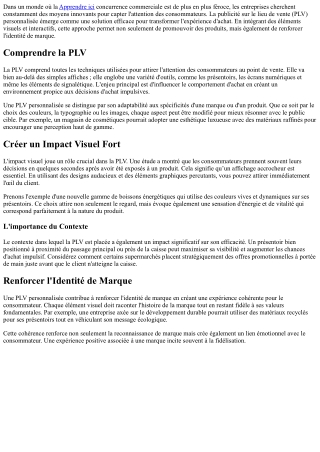 Les Avantages d'une PLV Personnalisée pour votre Présentoir Magasin