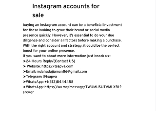 Instagram accounts for sale