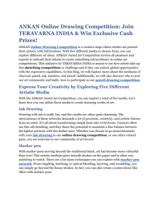 ANKAN Online Drawing Competition: Join Now & Win Prizes!