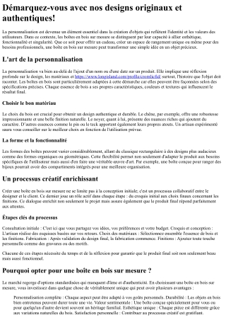 Démarquez-vous avec nos designs originaux et authentiques!