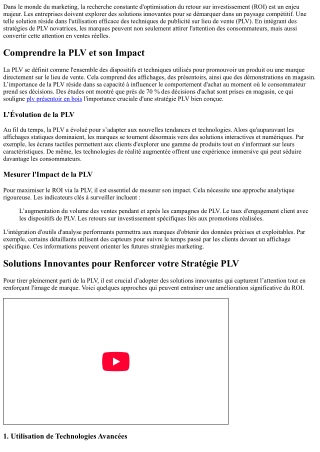 Maximiser Votre ROI grâce à des Solutions Innovantes de PRL !