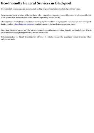 Plan Your Funeral Ahead of Time