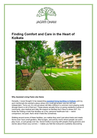 Assisted Living Facility Gallery in Kolkata | Jagriti Dham
