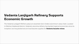 Vedanta Lanjigarh Refinery