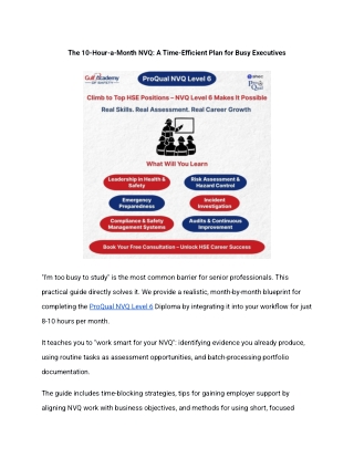 The 10-Hour-a-Month NVQ: A Time-Efficient Plan for Busy Executives