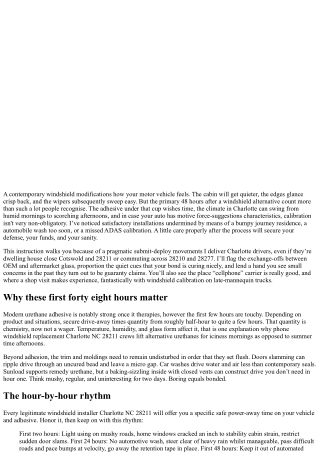 Windshield Replacement Charlotte NC 28211: Post-Install Care Checklist