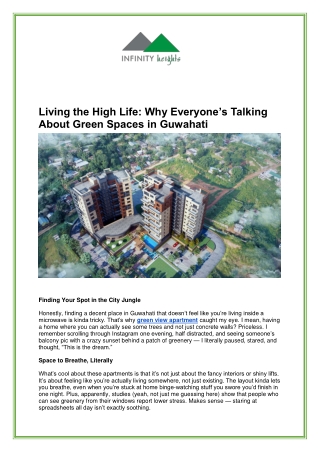 Serene Garden View Apartments in Guwahati | Infinity Heights