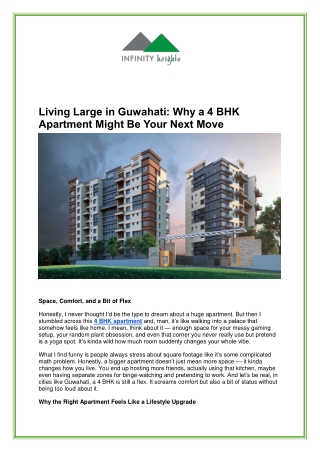 Luxurious 4 BHK Flats in Guwahati | Infinity Heights