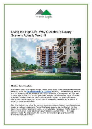 Exclusive Luxury Apartments in Guwahati | Infinity Heights