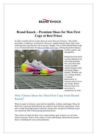 Discover Trendy Shoes for Men First Copy Collection