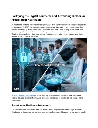Fortifying the Digital Perimeter and Advancing Molecular Precision in Healthcare