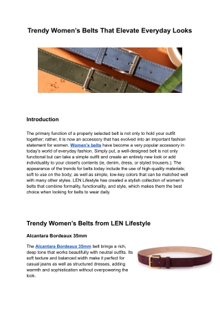 Trendy Women’s Belts That Elevate Everyday Looks