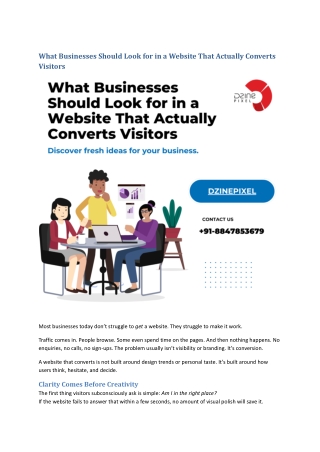 What Businesses Should Look for in a Website That Actually Converts Visitors