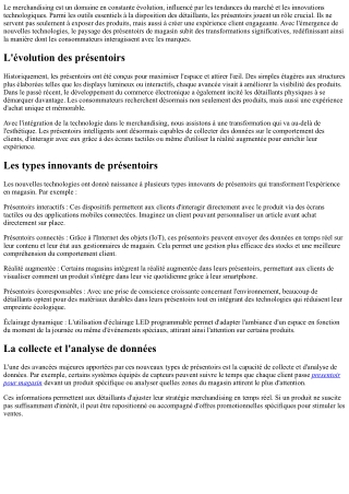 Le Futur du Merchandising : Les Nouvelles Technologies de PRÉSENTOIRS