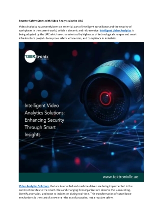 Smarter Safety Starts with Video Analytics in the UAE