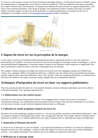 S'inspirer du street art pour dynamiser vos supports publicitaires.