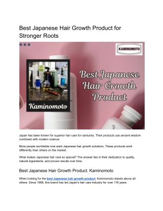 Best Japanese Hair Growth Product