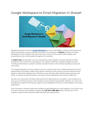 Google Workspace to Email Migration in Sharjah