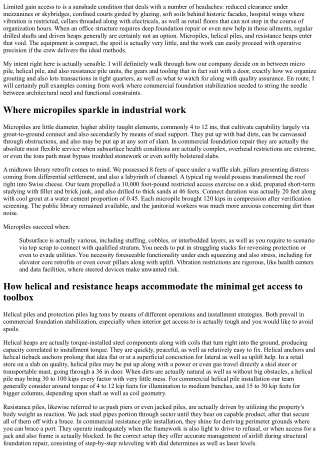 Micropiles for Limited Access Commercial Internet Sites: Equipment and Procedure