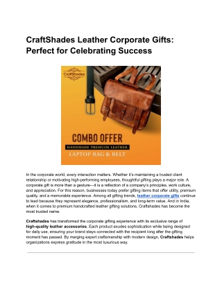 CraftShades Leather Corporate Gifts: Perfect for Celebrating Success