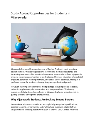 Study Abroad Opportunities for Students in Vijayawada