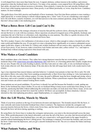 Non-Surgical Brow Lift with Botox: Who’s a Candidate?