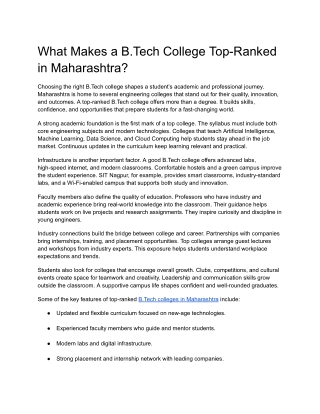 What Makes a B.Tech College Top-Ranked in Maharashtra_