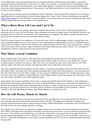 Non-Surgical Brow Lift with Botox: Who’s a Candidate?