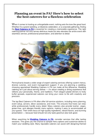 Planning an event in PA, Here’s how to select the best caterers for a flawless celebration