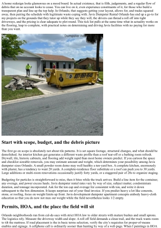 Home Remodel Checklist with Javis Dumpster Rental Orlando
