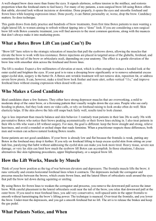 Non-Surgical Brow Lift with Botox: Who’s a Candidate?