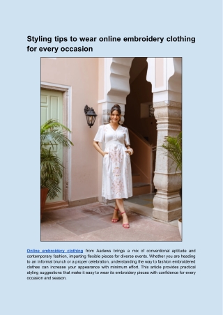 Styling tips to wear online embroidery clothing for every occasion
